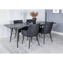 Spisebordssæt Guld med Spisebordsstole Komfort