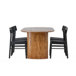 Spisebordssæt Isolde med Montros stole - Sort og Natur