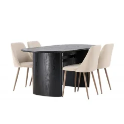 Spisebordssæt Isolde med stole Night