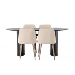 Spisebordssæt Isolde med stole Night