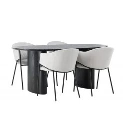 Spisebordssæt Isolde med stole Evelina