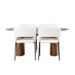 Spisebordssæt Isolde med stolene Day - Natur og - Off White