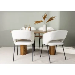 Spisebordssæt Isolde med stolene Day - Natur og - Off White