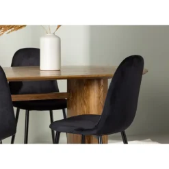 Spisebordssæt Isolde med stole Polar - Sort og Natur