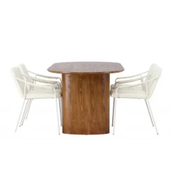 Spisebordssæt Isolde med Tvist stole - Beige og Natur