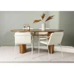 Spisebordssæt Isolde med Tvist stole - Beige og Natur