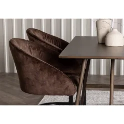 Spisebordssæt Kaseindon med Spisebordsstolene Evening - Mørkebrun