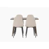 Spisebordssæt Kaseindon med Spisebordsstolene Polar - Beige og Mørkebrun