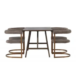 Spisebordssæt Kaseindon med Spisebordsstole Morning - Brun og - Mørkebrun