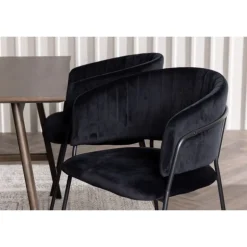 Spisebordssæt Kaseindon med Selma Spisebordsstole - Sort og Mørkebrun