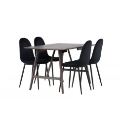 Spisebordssæt Kaseindon med Spisebordsstolene Polar - Sort og Mørkebrun