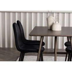 Spisebordssæt Kaseindon med Spisebordsstolene Polar - Sort og Mørkebrun