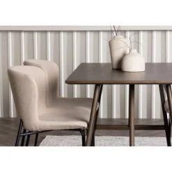 Spisebordssæt Kaseindon med Modesto Spisebordsstole - Beige og Mørkebrun
