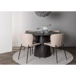 Spisebordssæt Lanzo med Modesto stole - Beige og Sort