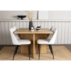 Spisebordssæt Leo med Night Spisebordsstole - Natur og Hvid