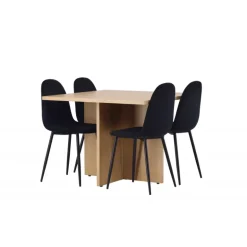 Spisebordssæt Leo med Spisebordsstolene Polar - Sort og Natur