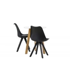 Spisebordssæt Leonora med stole Zeno - Sort og Hvid