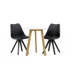 Spisebordssæt Leonora med stole Zeno - Sort og Hvid