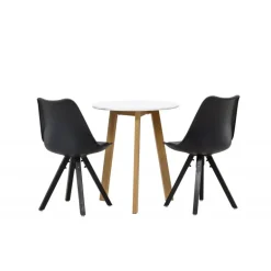 Spisebordssæt Leonora med stole Zeno - Sort og Hvid