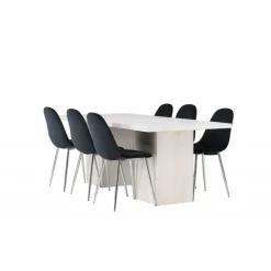 Spisebordssæt Olga med Spisebordsstolene Polar - Sort og Hvid