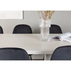 Spisebordssæt Olga med Spisebordsstolene Polar - Sort og Hvid