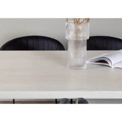 Spisebordssæt Olga med Spisebordsstole Selma - Sort og Hvid