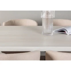 Spisebordssæt Olga med Spisebordsstole Modesto - Beige og Hvid