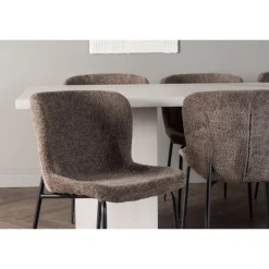 Spisebordssæt Olga med Spisebordsstole Modesto - Mørkegrå og Hvid