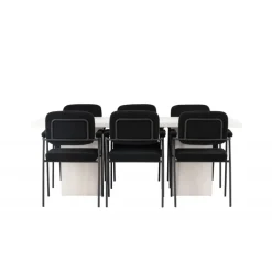 Spisebordssæt Olga med Spisebordsstole Yesterday - Sort og Hvid