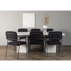 Spisebordssæt Olga med Spisebordsstole Yesterday - Sort og Hvid