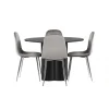 Spisebordssæt Olivia med Eva stole - Sort og Lysegrå