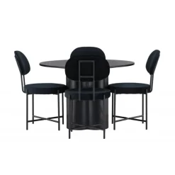 Spisebordssæt Olivia med stole Stella - Sort