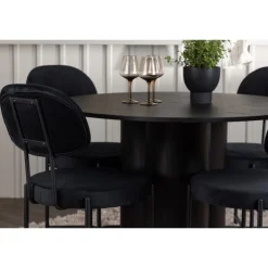 Spisebordssæt Olivia med stole Stella - Sort