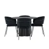 Spisebordssæt Olivia med stole Selma - Sort