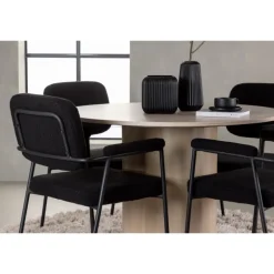 Spisebordssæt Olivia med stole Yesterday - Sort og Hvid