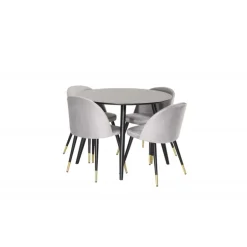 Spisebordssæt Plaza med stole Velour