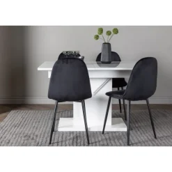 Spisebordssæt Pluto med Spisebordsstole Polar - Sort og Hvid