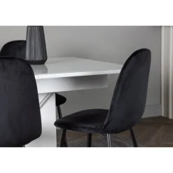 Spisebordssæt Pluto med Spisebordsstole Polar - Sort og Hvid