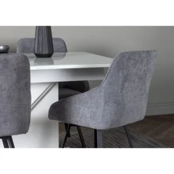 Spisebordssæt Pluto med Spisebordsstole Rosie - Grå og Hvid