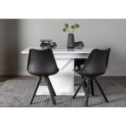 Spisebordssæt Pluto med Spisebordsstole Zeno - Sort og Hvid