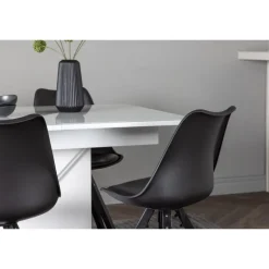 Spisebordssæt Pluto med Spisebordsstole Zeno - Sort og Hvid