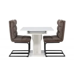 Spisebordssæt Pluto med Spisebordsstole Zizo - Brun og Hvid