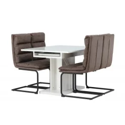 Spisebordssæt Pluto med Spisebordsstole Zizo - Brun og Hvid