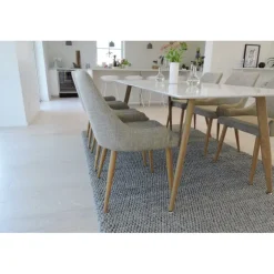 Spisebordssæt Polar 180 x 90 med 6 x Spisebordsstole Plaza