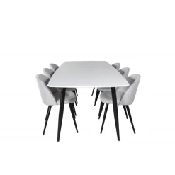 Spisebordssæt Polar med Velvet Spisebordsstole