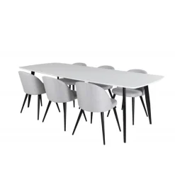 Spisebordssæt Polar med Velvet Spisebordsstole