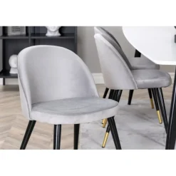 Spisebordssæt Polar spisebord 240 x 100 med 6 x Spisebordsstole i velour