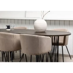 Spisebordssæt Sten med Berit Spisebordsstole - Beige og Mocca