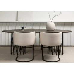 Spisebordssæt Sten med Simrishamn stole - Beige og Mocca