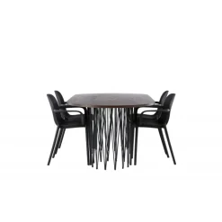 Spisebordssæt Stone med Baltimore stole - Sort og Mocca